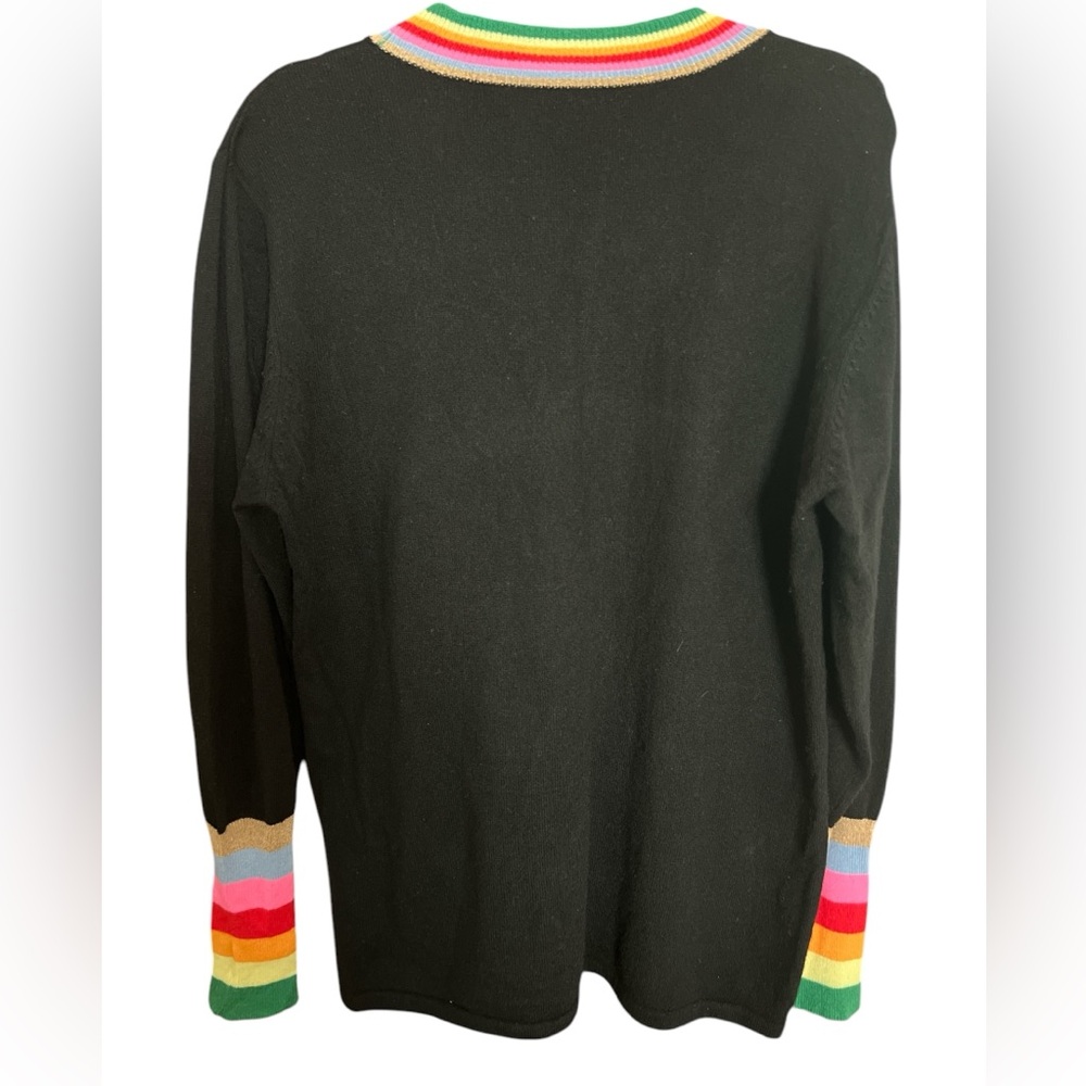 Orwell and Austen Cashmere Blend Rainbow Tiger Handcrafted Sweater XXL - Picture 2 of 12